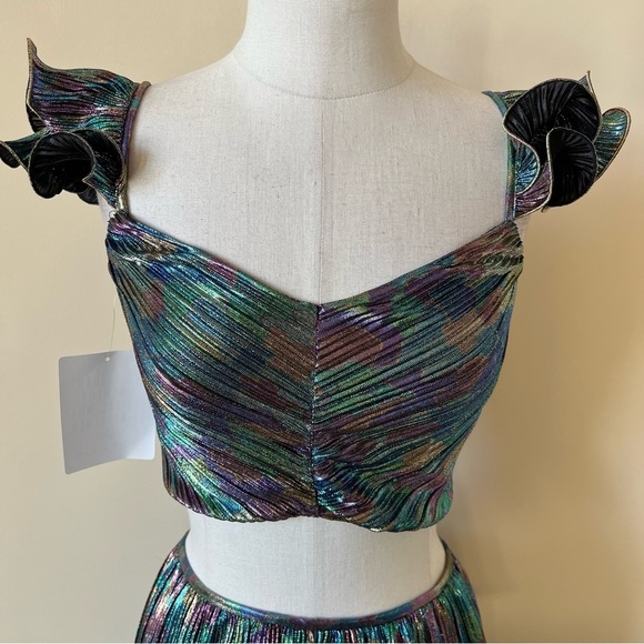 New! Set! Saylor x free people Gianna Top and Skirt metallic nwot 17233 - Picture 5 of 16